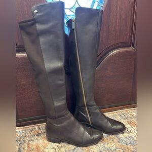 Michael Kors Knee-High Leather Riding Boots in Dark Brown - Size 5.5